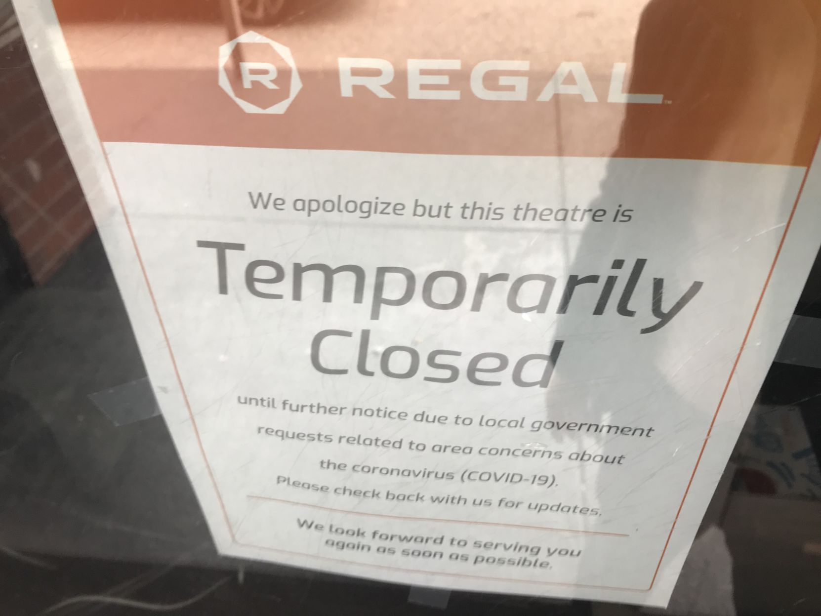 Regal Cinemas closed for coronavirus